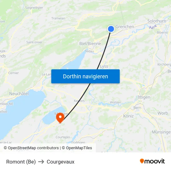Romont (Be) to Courgevaux map