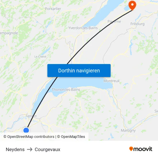 Neydens to Courgevaux map
