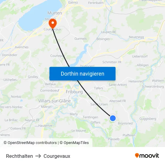 Rechthalten to Courgevaux map