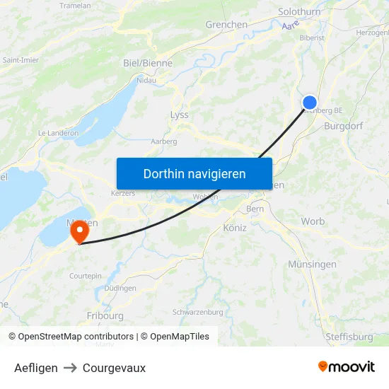 Aefligen to Courgevaux map