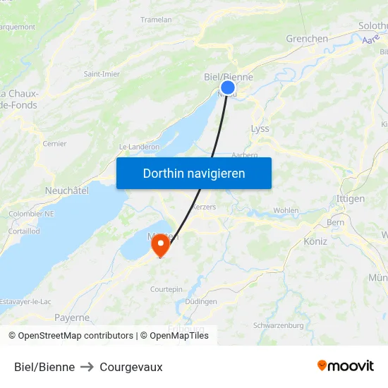 Biel/Bienne to Courgevaux map