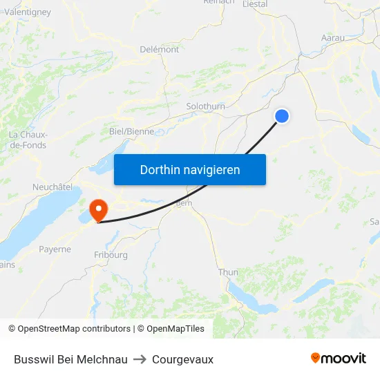 Busswil Bei Melchnau to Courgevaux map
