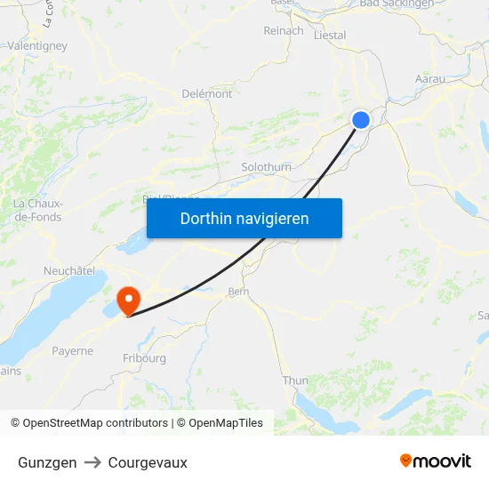 Gunzgen to Courgevaux map