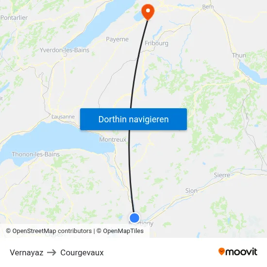 Vernayaz to Courgevaux map