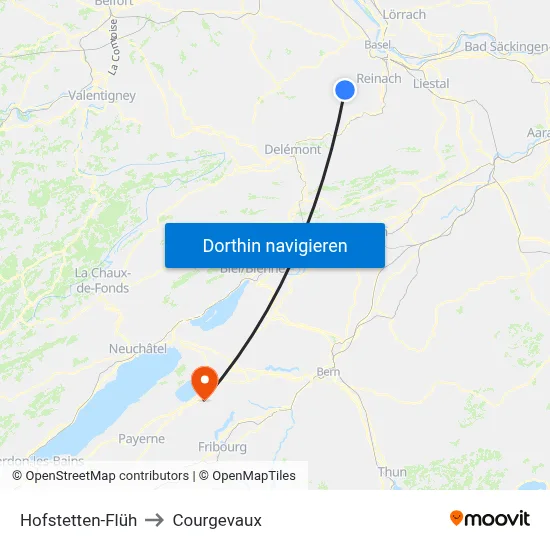Hofstetten-Flüh to Courgevaux map