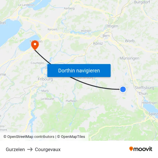 Gurzelen to Courgevaux map