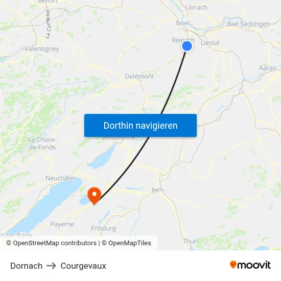 Dornach to Courgevaux map