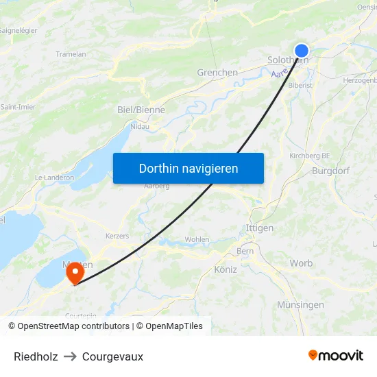 Riedholz to Courgevaux map
