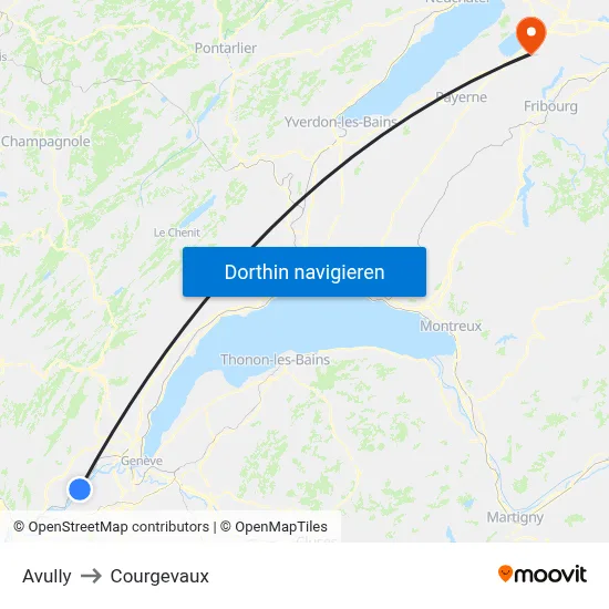 Avully to Courgevaux map