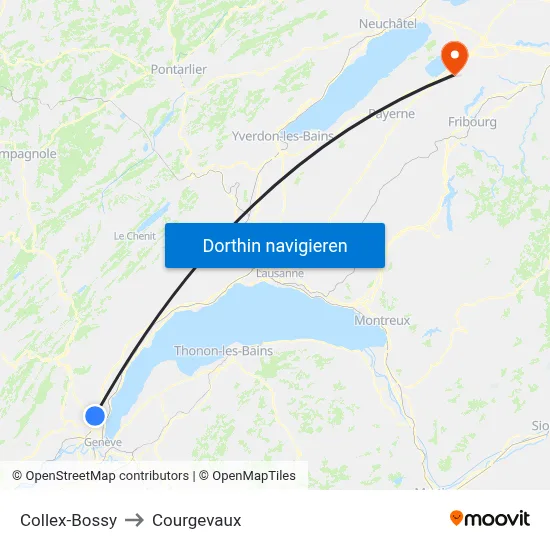 Collex-Bossy to Courgevaux map