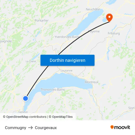 Commugny to Courgevaux map