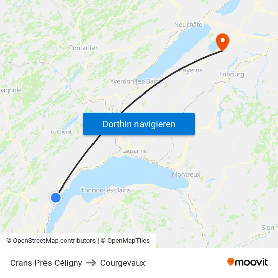 Crans-Près-Céligny to Courgevaux map