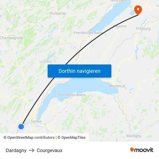 Dardagny to Courgevaux map