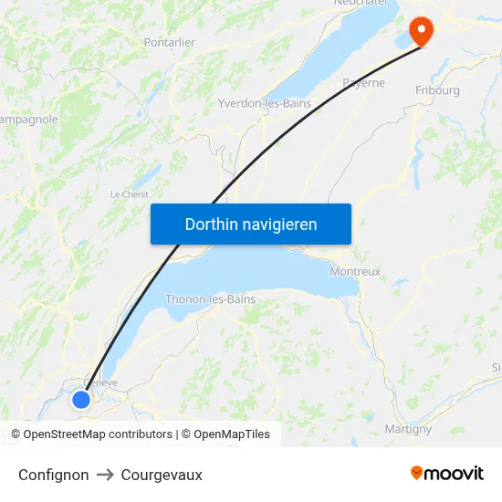 Confignon to Courgevaux map