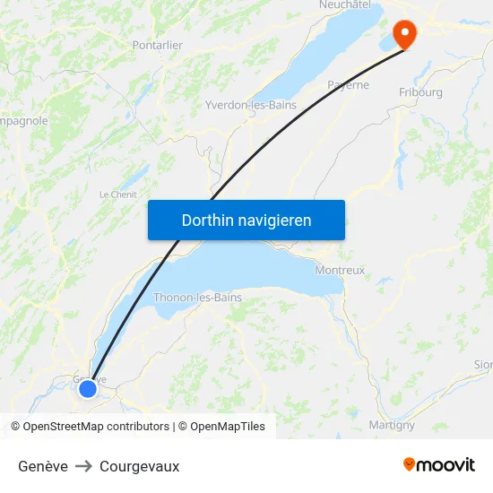 Genève to Courgevaux map