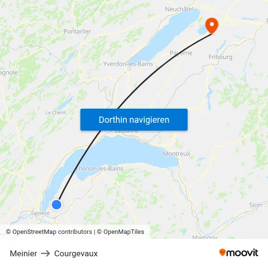 Meinier to Courgevaux map