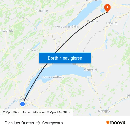 Plan-Les-Ouates to Courgevaux map