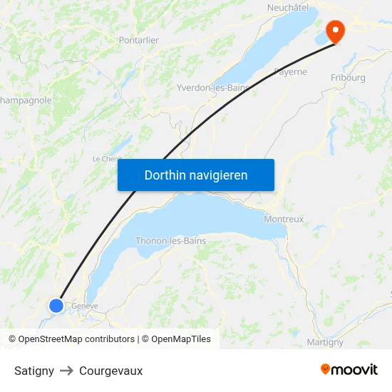 Satigny to Courgevaux map