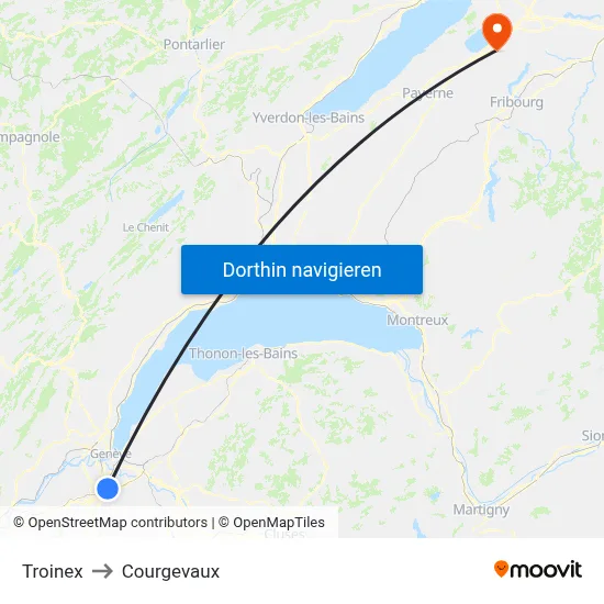 Troinex to Courgevaux map