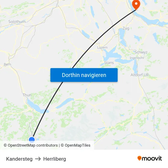 Kandersteg to Herrliberg map