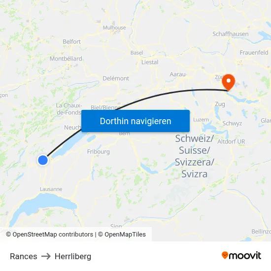 Rances to Herrliberg map