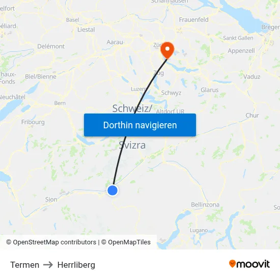 Termen to Herrliberg map