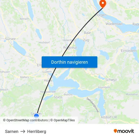 Sarnen to Herrliberg map