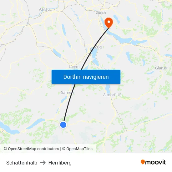 Schattenhalb to Herrliberg map