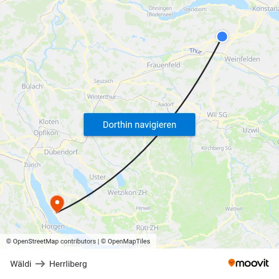 Wäldi to Herrliberg map