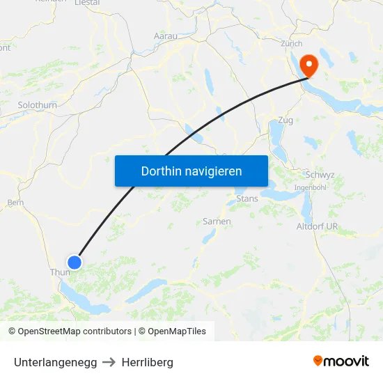 Unterlangenegg to Herrliberg map