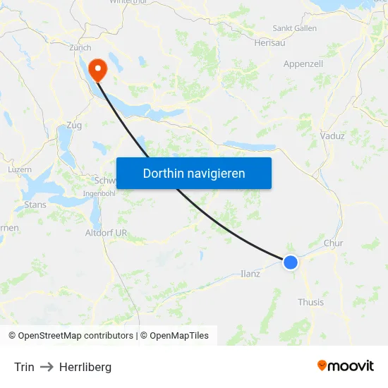 Trin to Herrliberg map