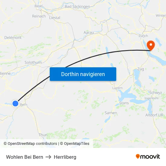 Wohlen Bei Bern to Herrliberg map