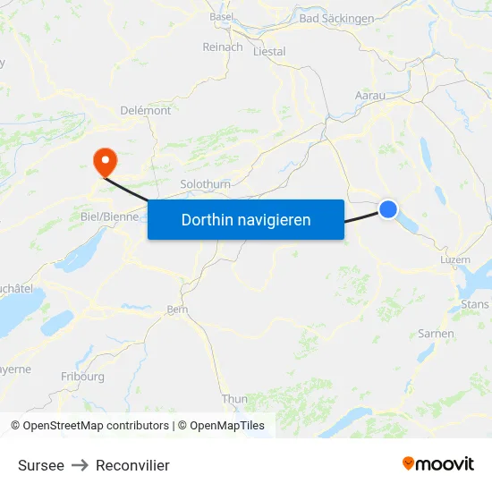 Sursee to Reconvilier map