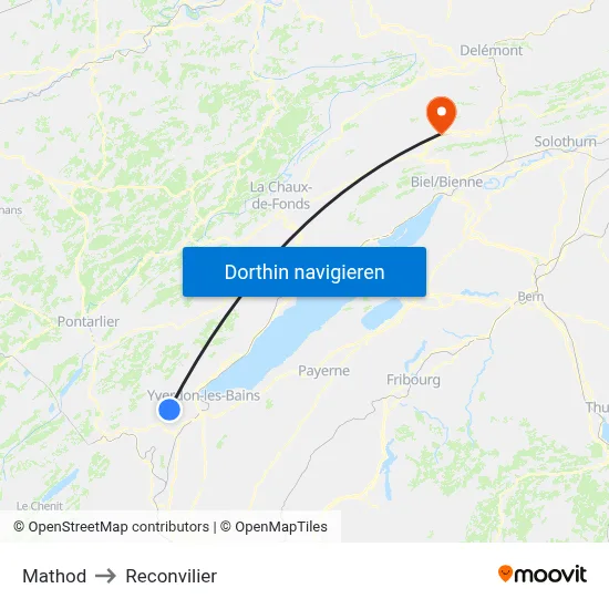 Mathod to Reconvilier map