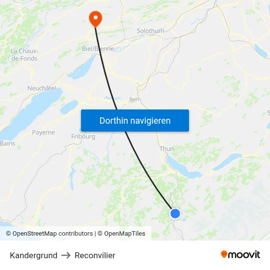Kandergrund to Reconvilier map