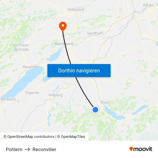 Pohlern to Reconvilier map