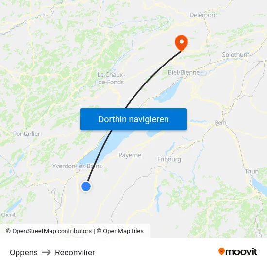 Oppens to Reconvilier map