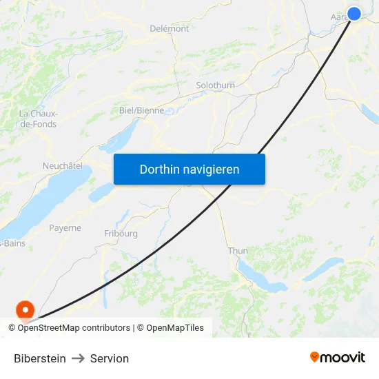 Biberstein to Servion map