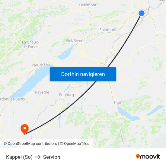 Kappel (So) to Servion map