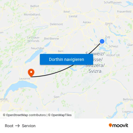 Root to Servion map