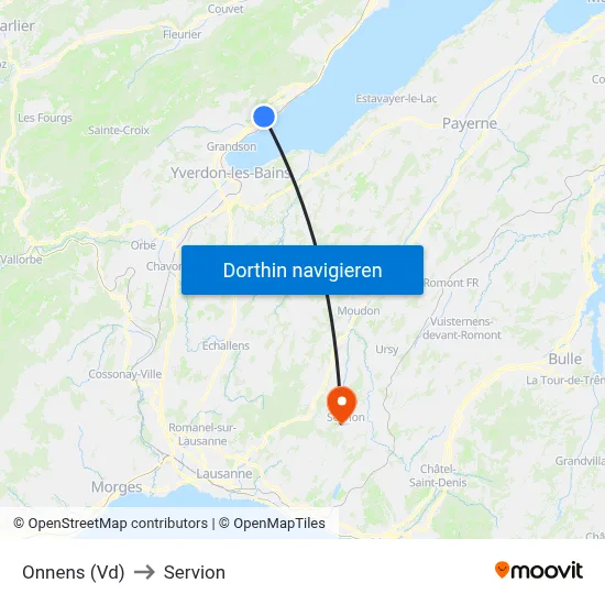 Onnens (Vd) to Servion map