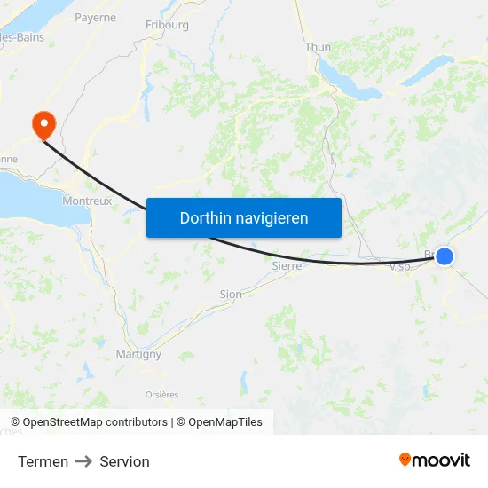 Termen to Servion map