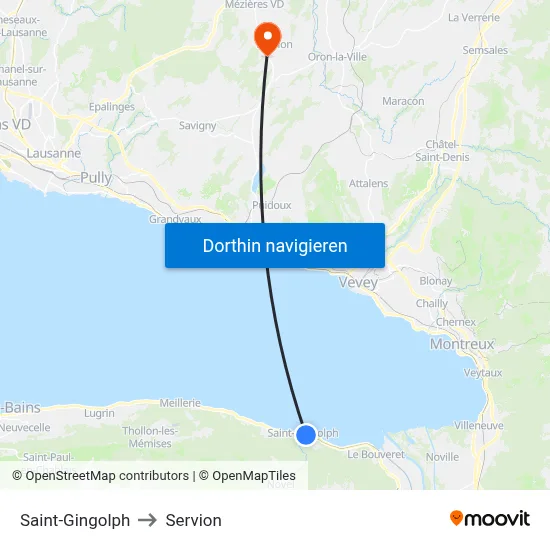 Saint-Gingolph to Servion map