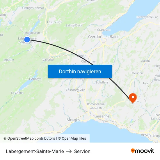 Labergement-Sainte-Marie to Servion map