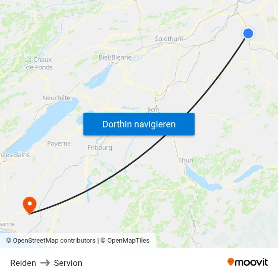Reiden to Servion map