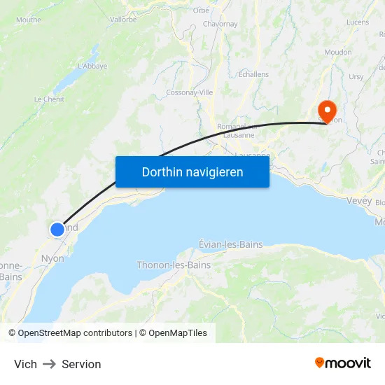 Vich to Servion map