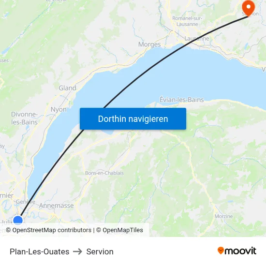 Plan-Les-Ouates to Servion map