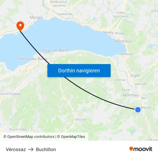 Vérossaz to Buchillon map