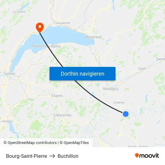 Bourg-Saint-Pierre to Buchillon map