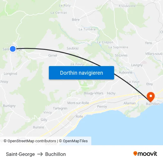 Saint-George to Buchillon map